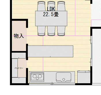 パントリー付間取り図